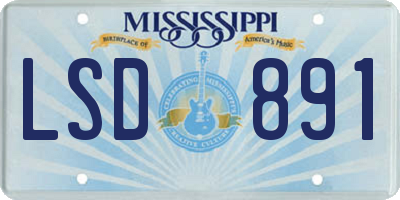 MS license plate LSD891