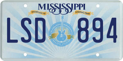 MS license plate LSD894