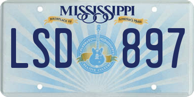 MS license plate LSD897