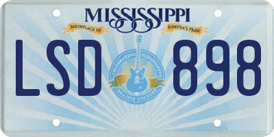 MS license plate LSD898