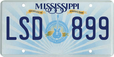 MS license plate LSD899