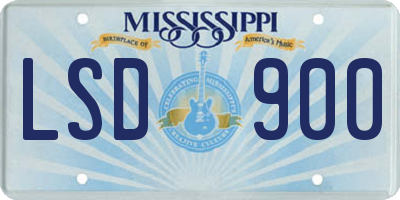MS license plate LSD900