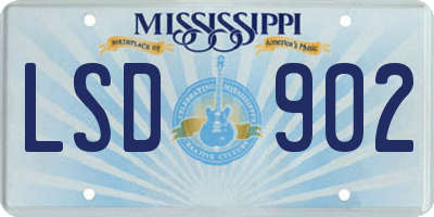 MS license plate LSD902