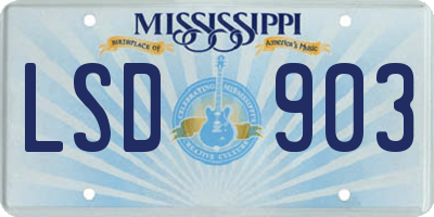 MS license plate LSD903