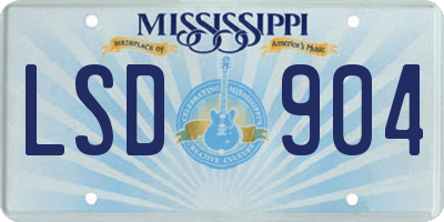 MS license plate LSD904