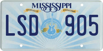 MS license plate LSD905