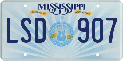 MS license plate LSD907