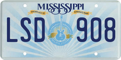 MS license plate LSD908
