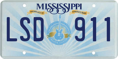 MS license plate LSD911