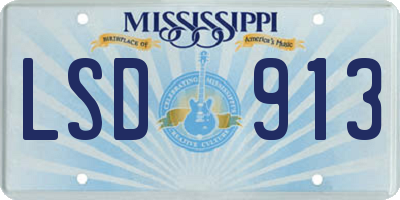 MS license plate LSD913