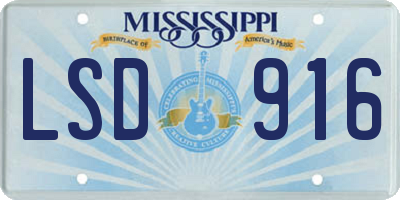 MS license plate LSD916