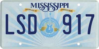 MS license plate LSD917