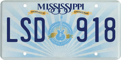 MS license plate LSD918