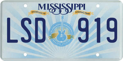 MS license plate LSD919
