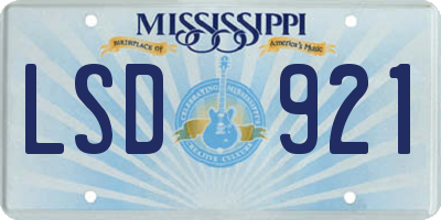MS license plate LSD921