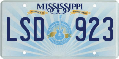 MS license plate LSD923