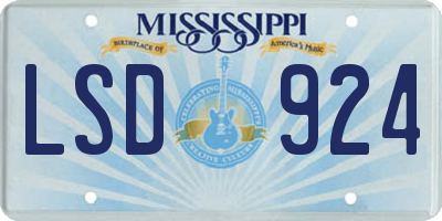 MS license plate LSD924