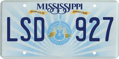MS license plate LSD927