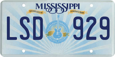 MS license plate LSD929
