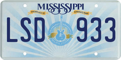 MS license plate LSD933