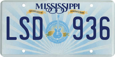 MS license plate LSD936