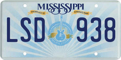 MS license plate LSD938