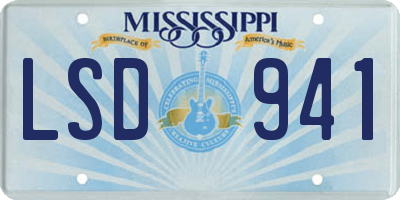 MS license plate LSD941