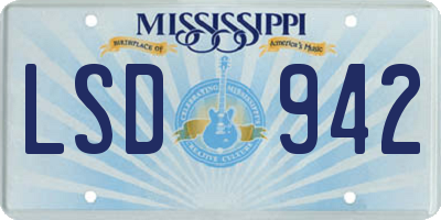 MS license plate LSD942