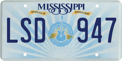 MS license plate LSD947