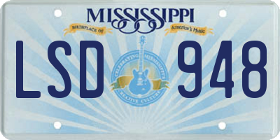 MS license plate LSD948