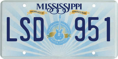 MS license plate LSD951