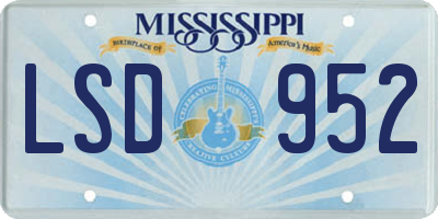 MS license plate LSD952