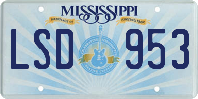 MS license plate LSD953