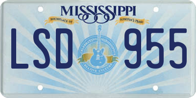 MS license plate LSD955