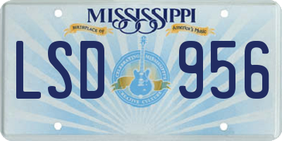 MS license plate LSD956