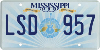 MS license plate LSD957
