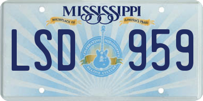 MS license plate LSD959