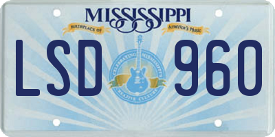 MS license plate LSD960