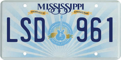 MS license plate LSD961