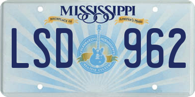 MS license plate LSD962