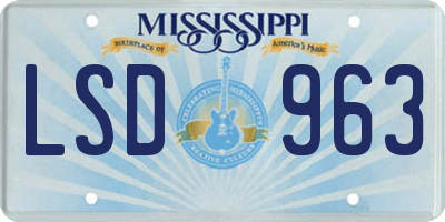 MS license plate LSD963