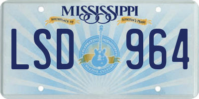 MS license plate LSD964