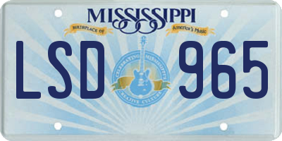 MS license plate LSD965
