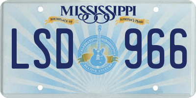 MS license plate LSD966