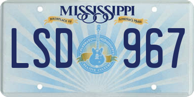 MS license plate LSD967