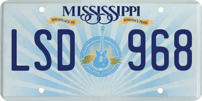 MS license plate LSD968