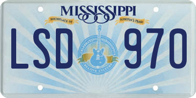 MS license plate LSD970