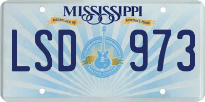MS license plate LSD973
