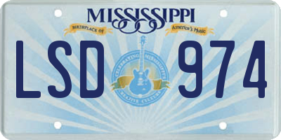 MS license plate LSD974
