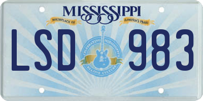 MS license plate LSD983